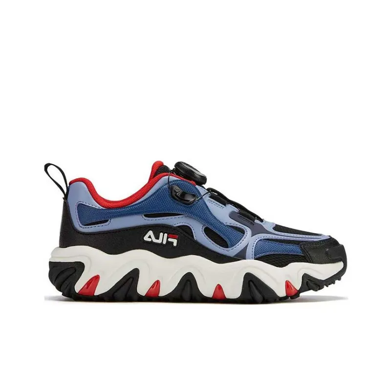 FILA KIDS Tiger Paw Abrasion Resistant Low Top Kids' Running Shoes Black Blue Teenagers-7
