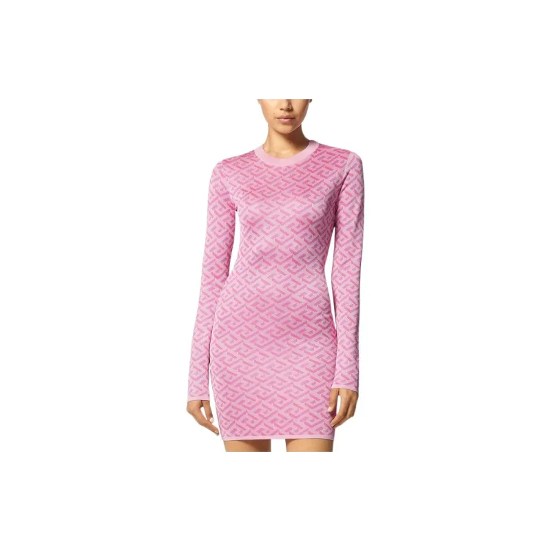 VERSACE SS23 Long Sleeved Dress Women's Pink-2
