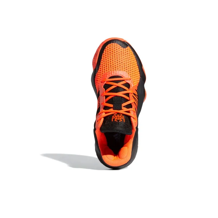 Adidas D.O.N. Issue #1 J Cushioning Wear-Resistant Low-Top Basketball Shoes Black Orange Teenagers-4