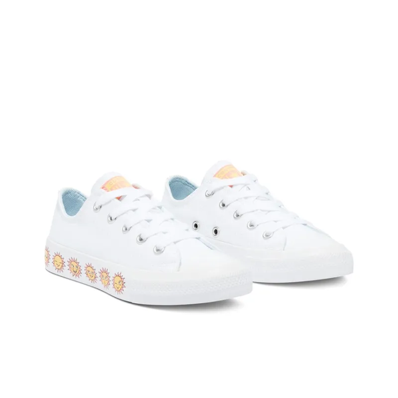 Converse Chuck Taylor All Star Low Top Anti Slip Wear Resistant Low Top Kids Canvas Shoes White Yellow Teenagers-2