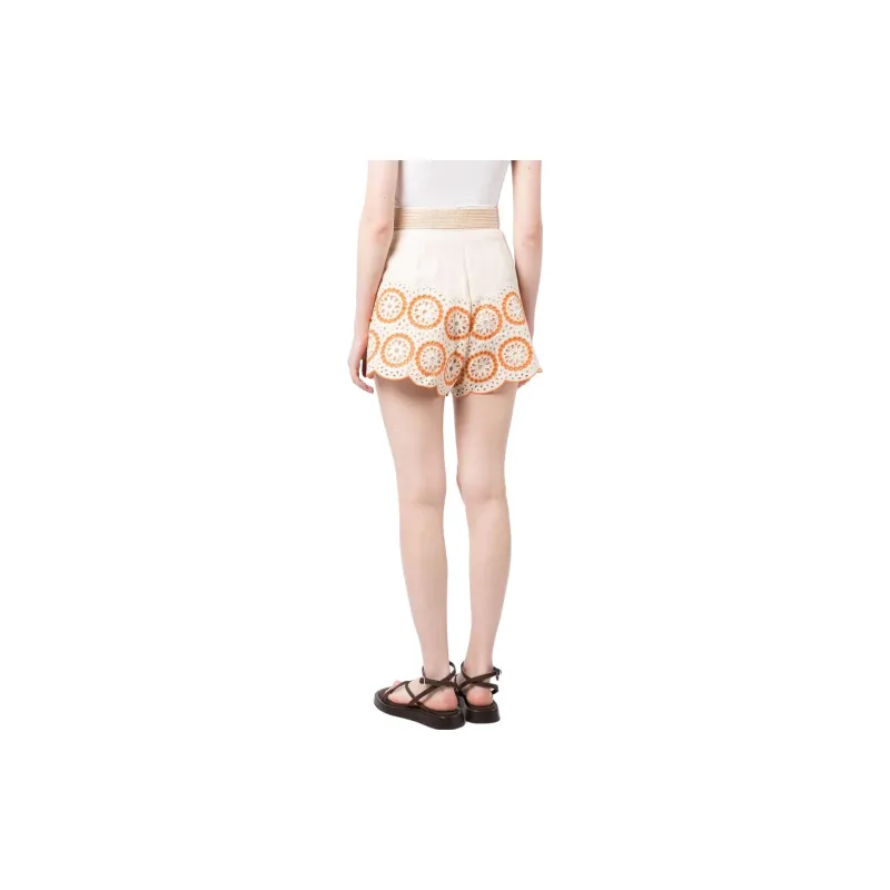 Zimmermann Broderie anglaise Linen Short Shorts-2
