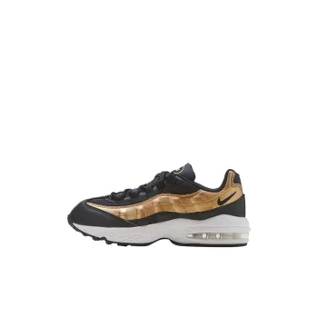 Nike Air Max 95 Slip Resistant Cushioning Wear Resistant Kids Lifestyle Shoes Black Gold Children Aged 3 7 Years Old