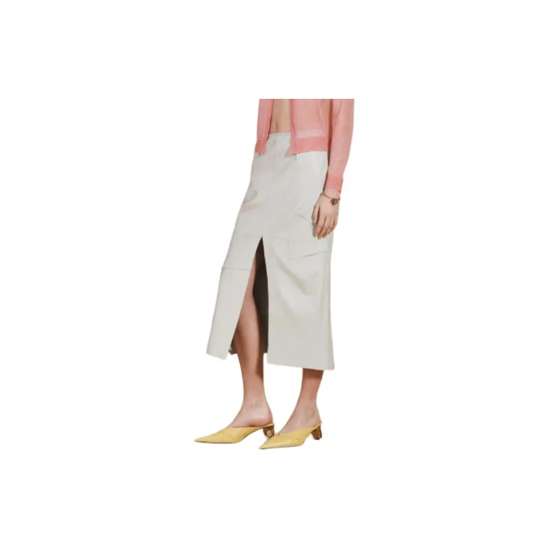 ZARA Casual Long Skirts Women's Light Green-2