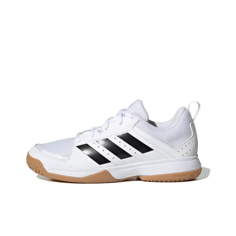 Adidas Ligra 7 Indoor J Anti-Slip Wear-Resistant Kids' Training Shoes White Black Teenagers-0