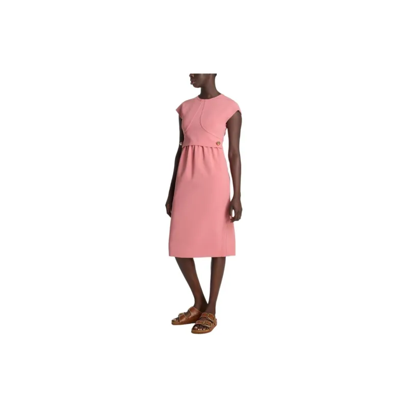 St. John Gathered Stretch-cady Midi Dress-3