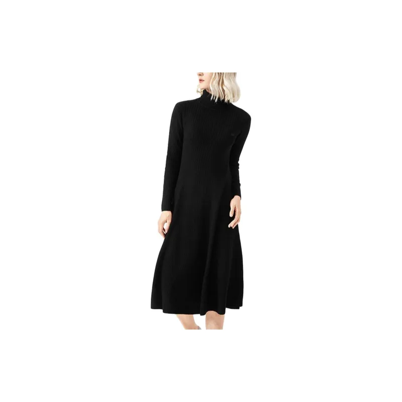 LACOSTE Long Sleeved Dresses Women's Black-2