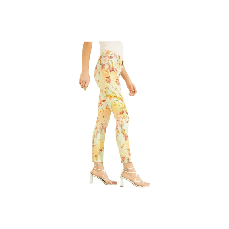 GUESS Eco 1981 Painted Floral Skinny Jeans Jeans Women's Yellow-3