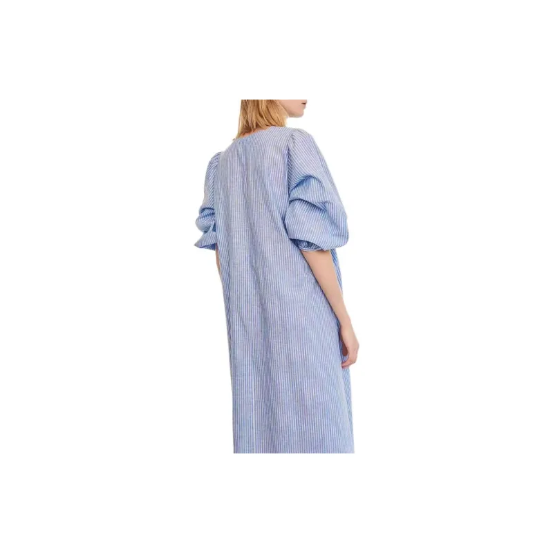 H&M Long-Sleeved Dresses Women's Blue/White Stripes-3