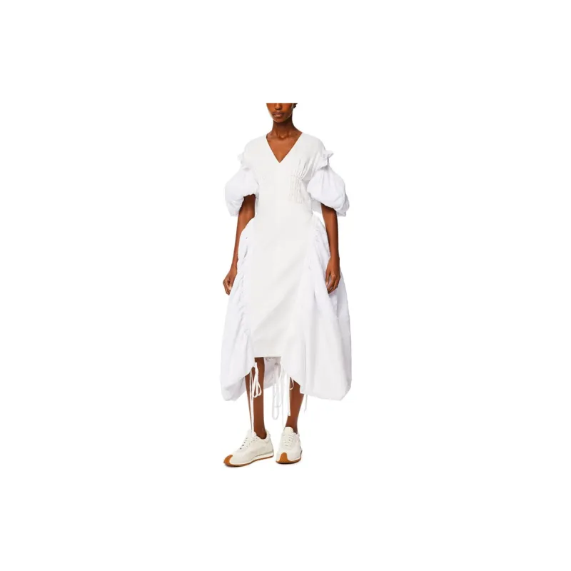 LOEWE Short Sleeved Dresses Women's White-2