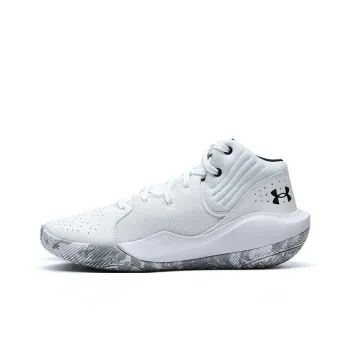 Under Armour Jet '21 SYN Anti Slip Wear Resistant Mid Top Performance Basketball Shoes White Teenagers