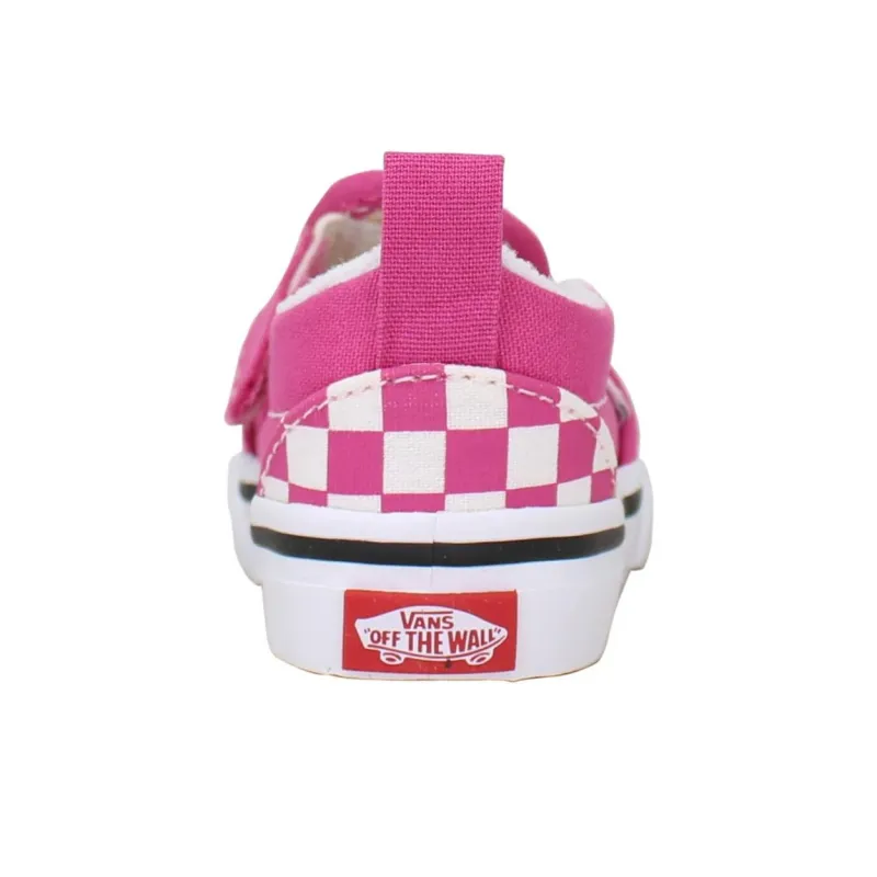 Vans Slip-on Anti-Slip And Wear-Resistant Breathable Low-Top Toddler Shoes Pink White Plaid Infant And Toddler-3