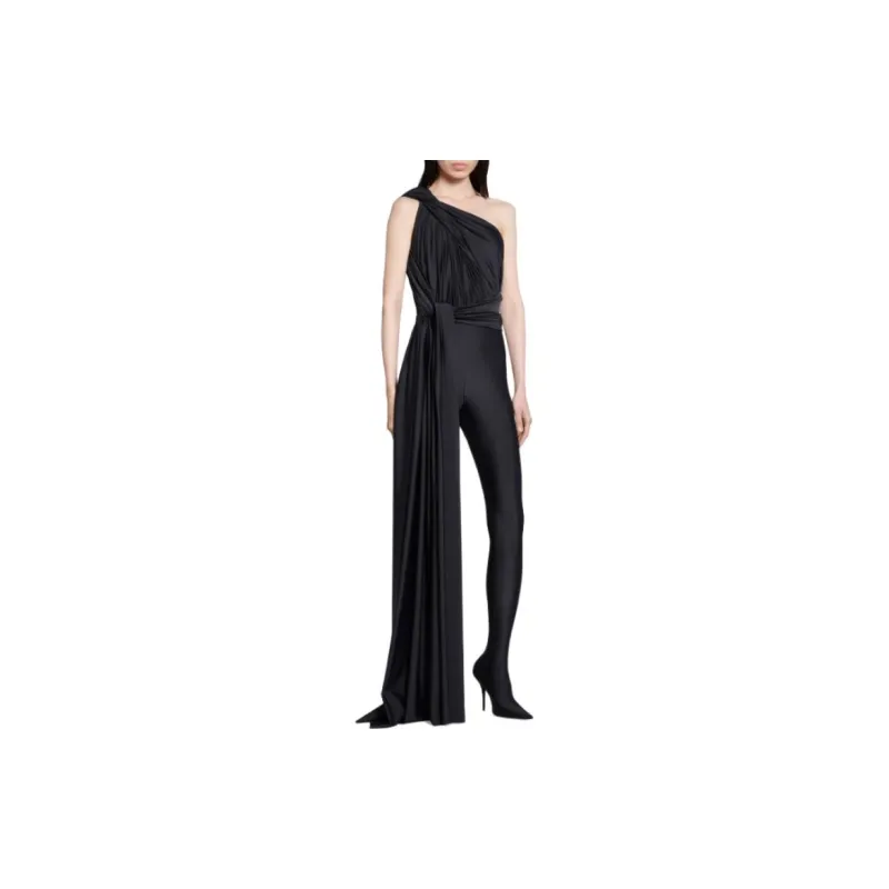 Balenciaga Pantabodysuit Draped Da Donna In Nero Jumpsuit Women's Black-2