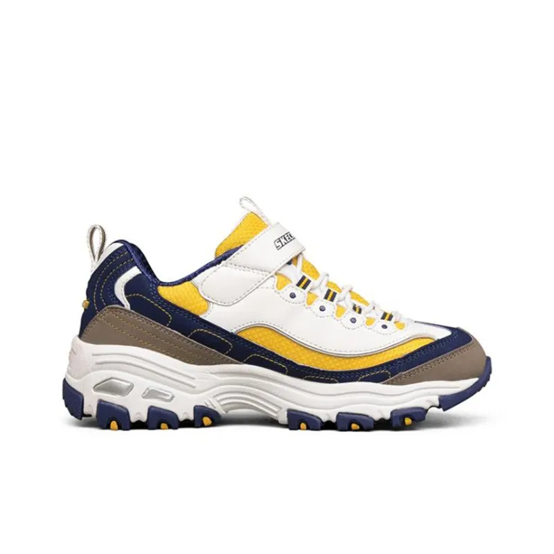 Skechers D'LITES Series Cushioning, Slip Resistant, And Abrasion Resistant Kids Lifestyle Shoes Yellow White Teenagers-1