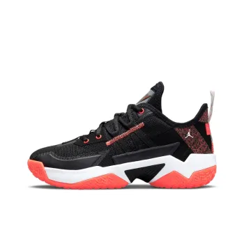 Jordan One Take 2 Cushioned Slip Resistant Abrasion Resistant Low Top Children's Basketball Shoes Black Red Teenagers