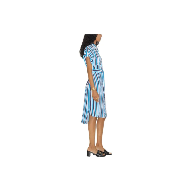 Burberry Nella Striped Shirt Dress Blue-3