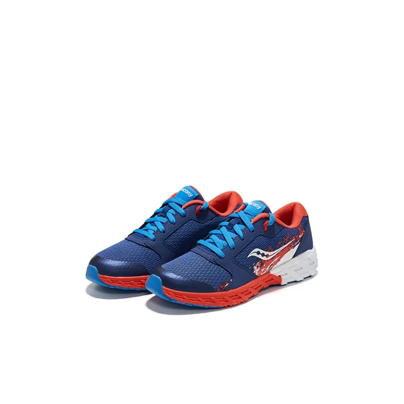 saucony Wind 2.0 Lace Big Kid 'Navy Red'-2