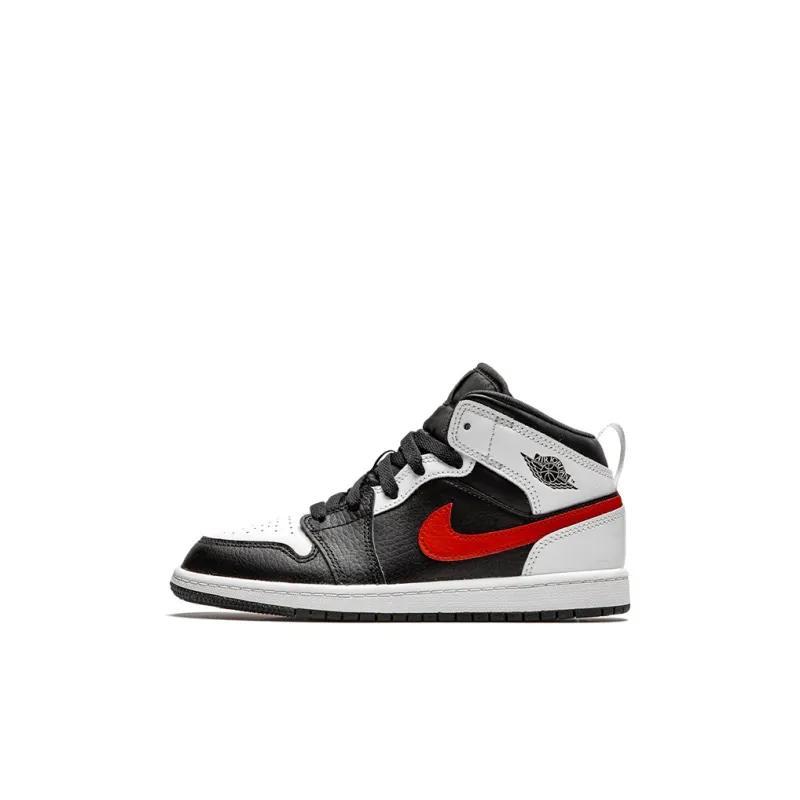 Jordan 1 Mid White Black Chile Red PS-0