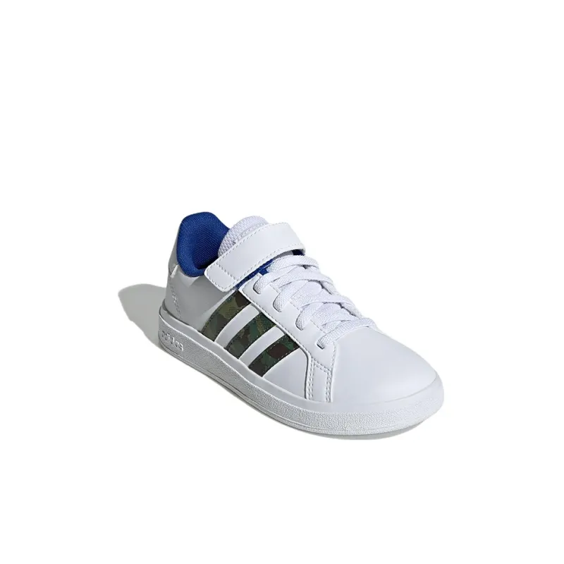 Adidas Neo GRAND COURT K Anti Slip Wear Resistant Low Top Kids' Skateboarding Shoes White Green Kids'-2