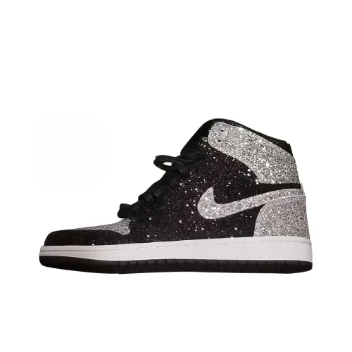 Air Jordan 1 Vintage Basketball Shoes Men Mid-Top Black/Silver