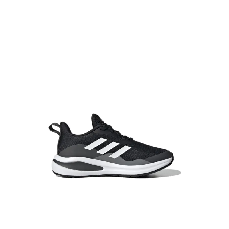 Adidas FortaRun J Lace Running K Abrasion Resistant Breathable Low Top Sports Casual Shoes Black White Kids'-1