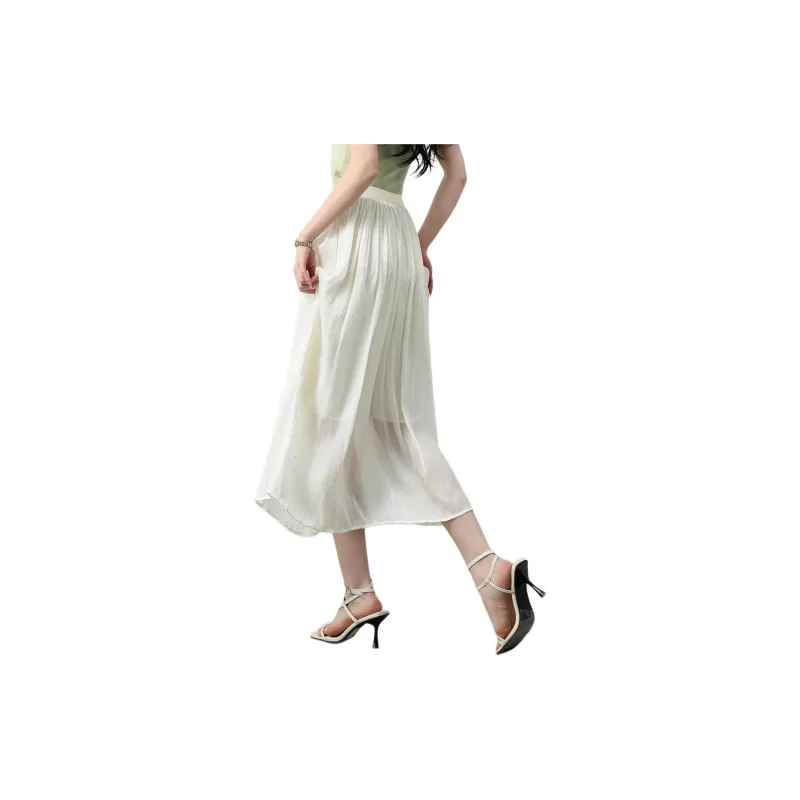 TERRE BLEUE SS24 Casual Long Skirt Women's Apricot-6
