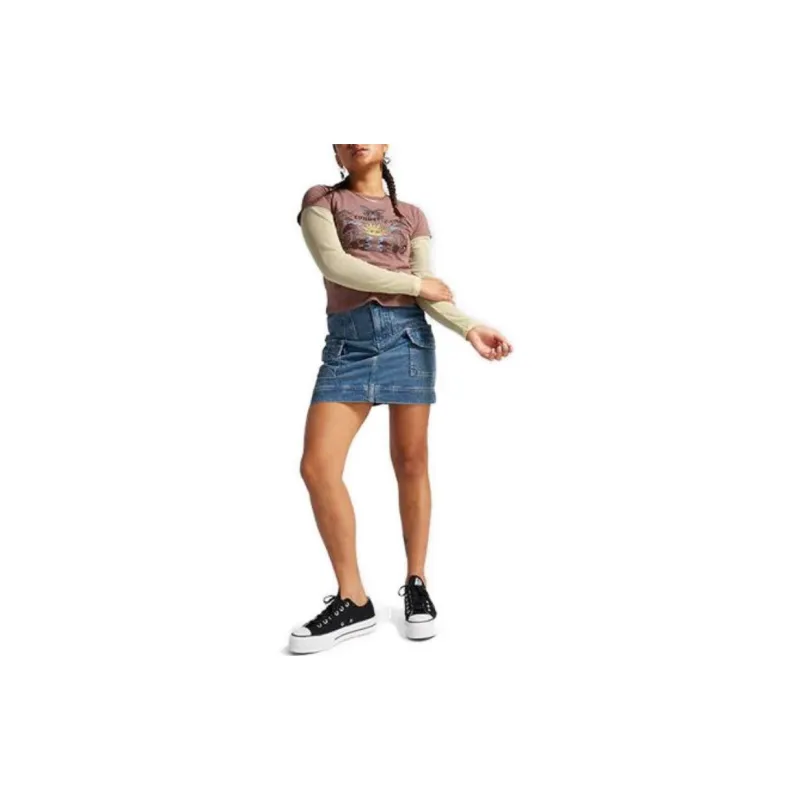 Converse Blooming Skate T-Shirt Women's Red Brown-2