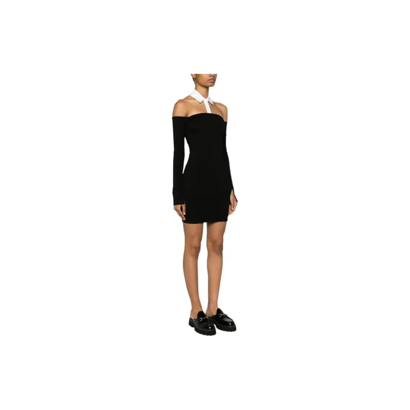 Patrizia Pepe Detachable-collar Sheath Mini Dress-3