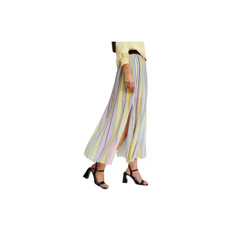 KARL LAGERFELD / Karl Lagerfeld Jeans Pleated Striped Maxi Skirt-4