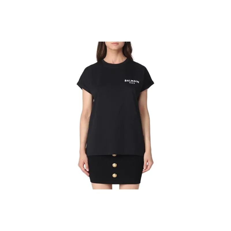 BALMAIN Logo Printed Crewneck T-Shirt-3