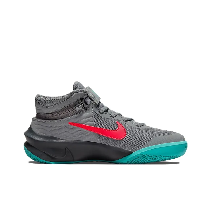 Nike Team Hustle D 10 Flyease Smoke Grey Washed Teal Siren Red GS-1