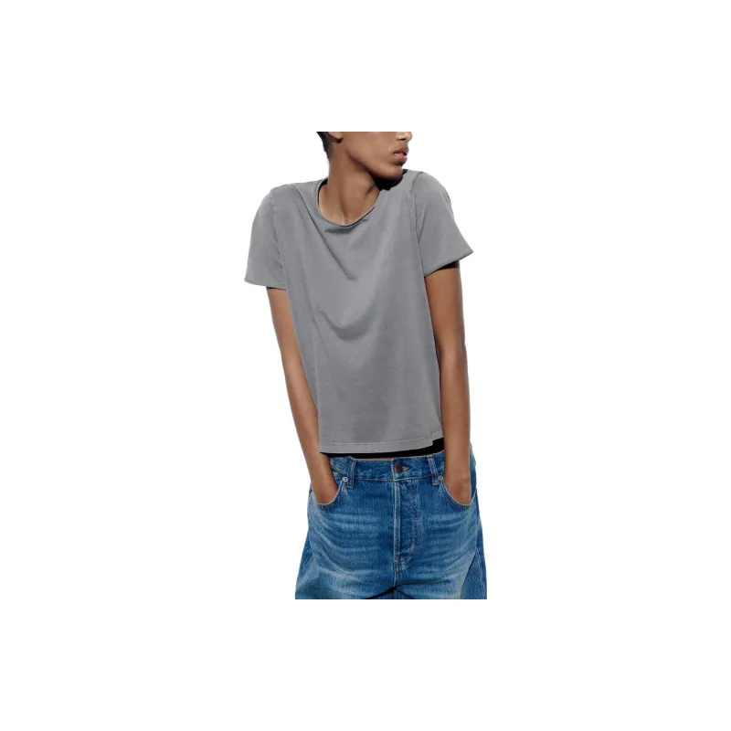 ZARA T-Shirts Women's Silver-1