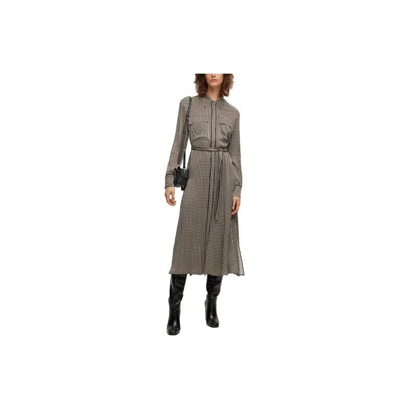 HUGO BOSS Long Sleeved Dress Women's Brown-1