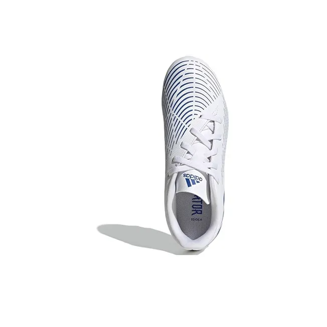 Adidas Abrasion Resistant Low Top Kids' Soccer Shoes White Blue Kids'-3