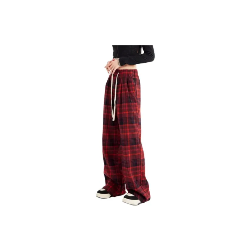 Kazakhstan Casual Pants Women's Red Black-2