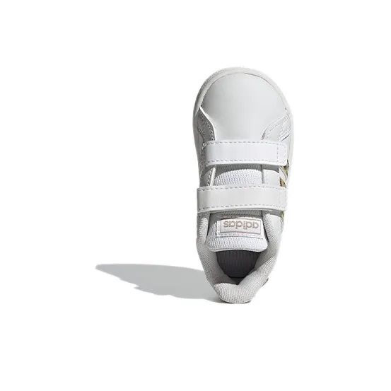 Adidas Neo GRAND COURT Abrasion Resistant Low Top Skateboard Shoes White Gold Infant And Toddler-4
