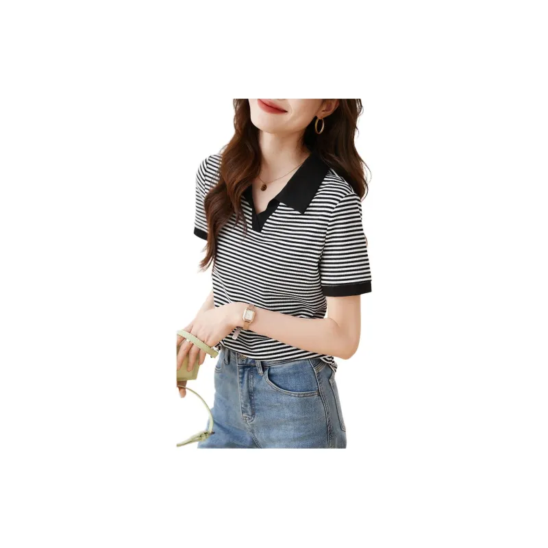 Mo Han Yi Mei T Shirt Women's Black White-4