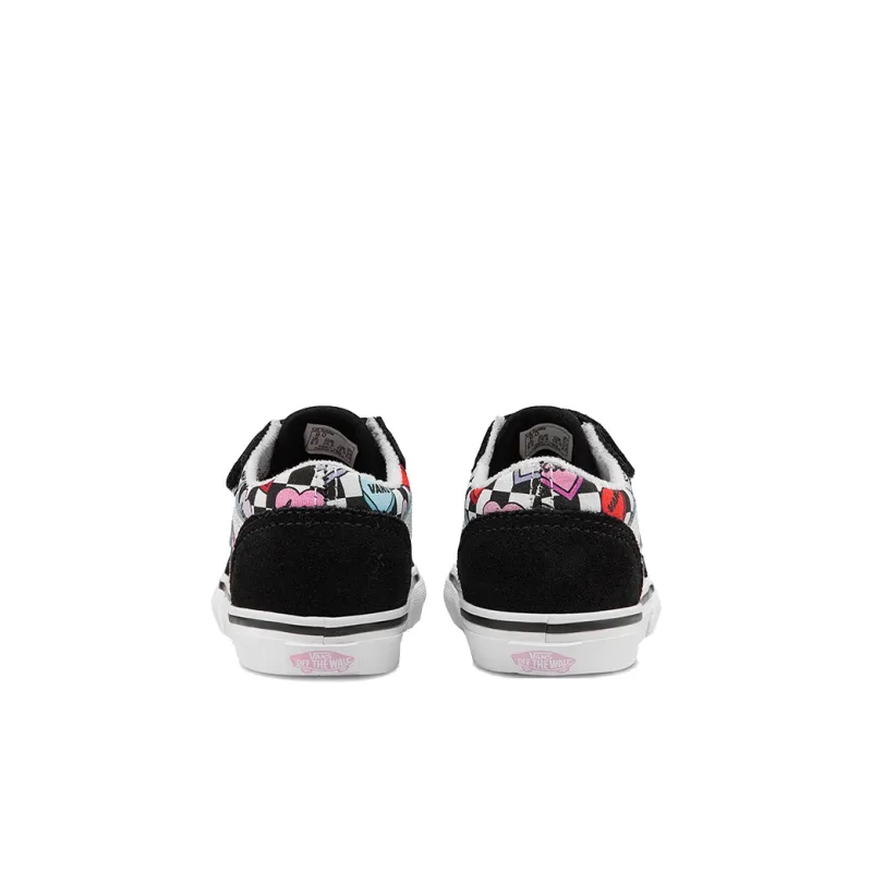 Vans Old Skool Anti-Slip Wear-Resistant Low-Top Toddler Shoes Black White Red Infant And Toddler-4