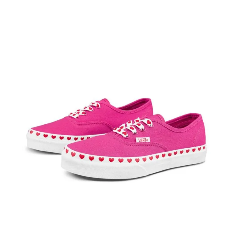 Vans Authentic Series Low Top Kids' Skateboarding Shoes Rose Red Teenagers-2