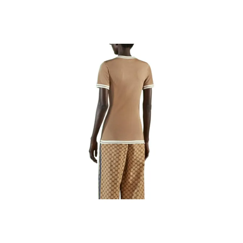 GUCCI x Adidas SS23 Regular T Shirt Women's Camel-3