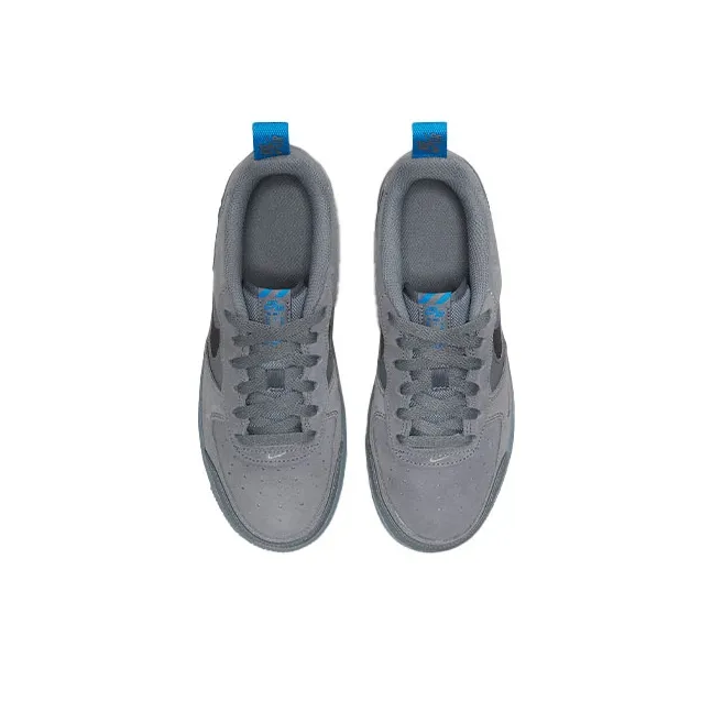 Nike Air Force 1 Low Cut Out Swoosh Smoke Grey GS-3