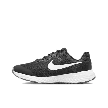 Nike REVOLUTION 6 Cushioning, Slip Resistant, And Abrasion Resistant Low Top Kids' Running Shoes Black White Teenagers