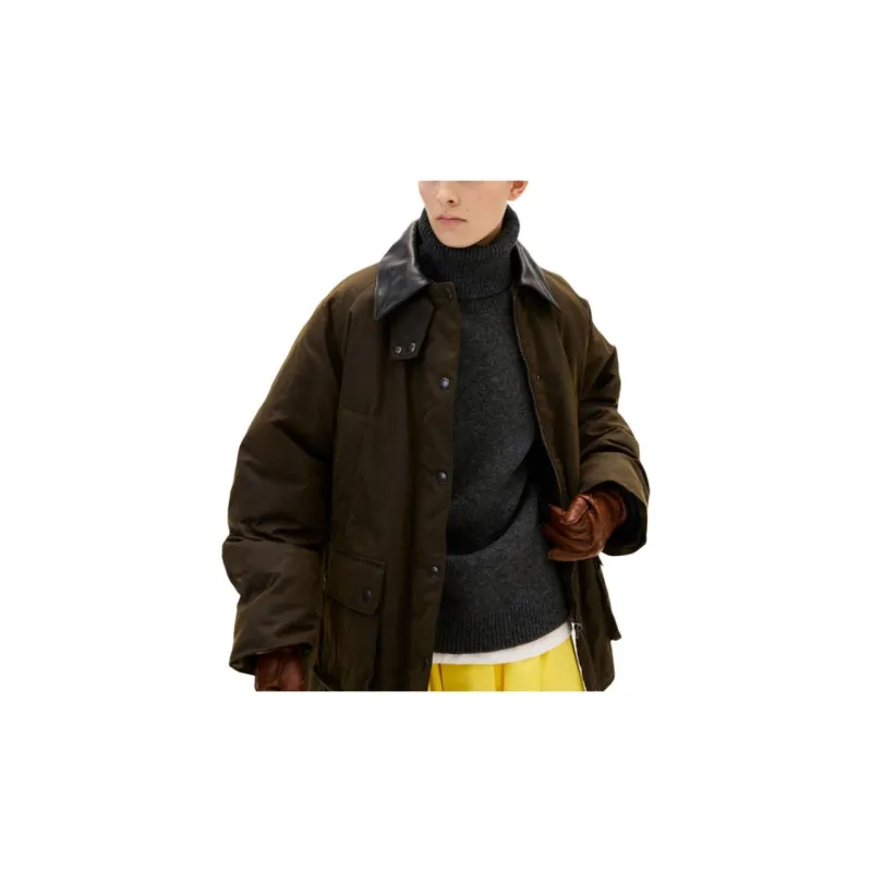 MIU MIU Waxed Canvas Padded Jacket 'Ebony'-4
