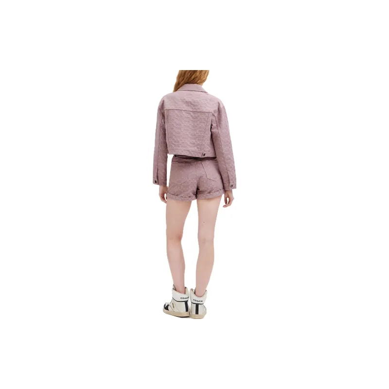 COACH Cropped Coats Women's Pink-2