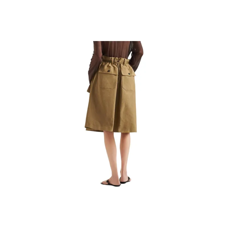 PRADA Casual Long Skirts Women's Olive Green-2