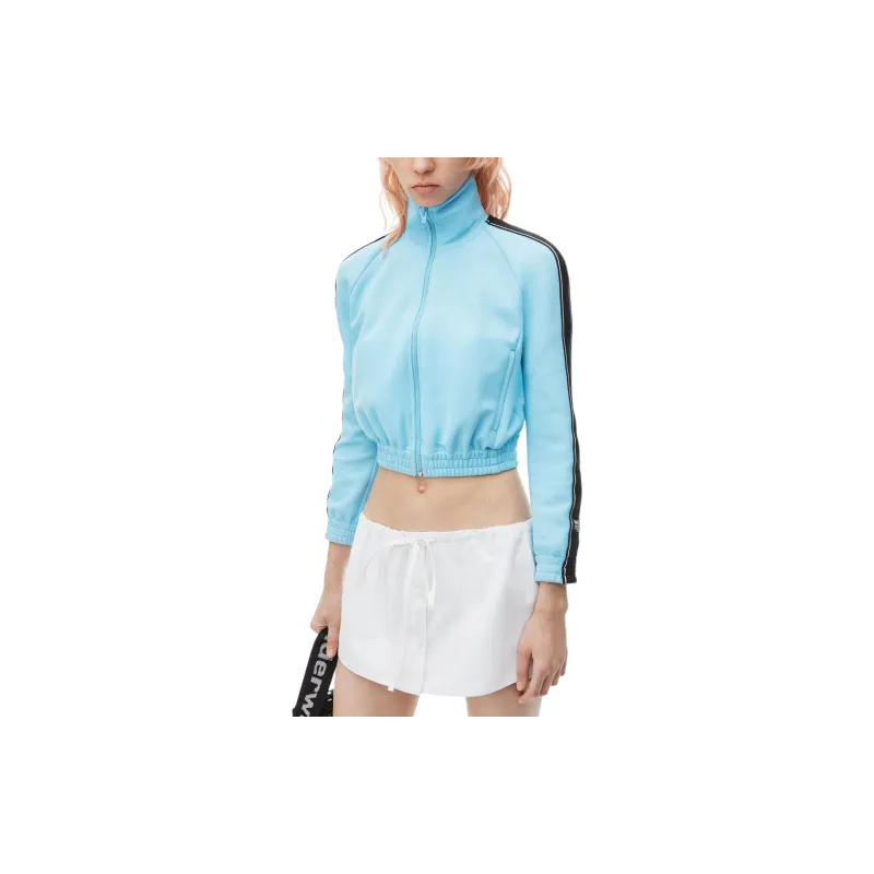 Alexander Wang Logo tape Cropped Track Jacket-3