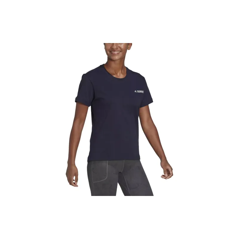 Adidas Drop Shoulder Sleeve T-Shirt Women's Ocean Blue-3