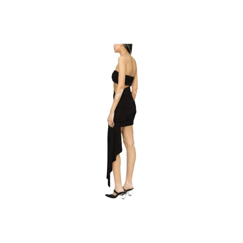 OFF-WHITE Vi-Crepe Cut-Out Strapless Mini Dress-3