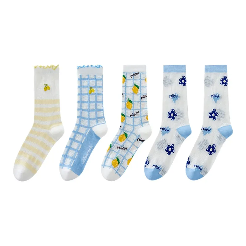MIIOW Mid Calf Socks Women's 5 Pack-6
