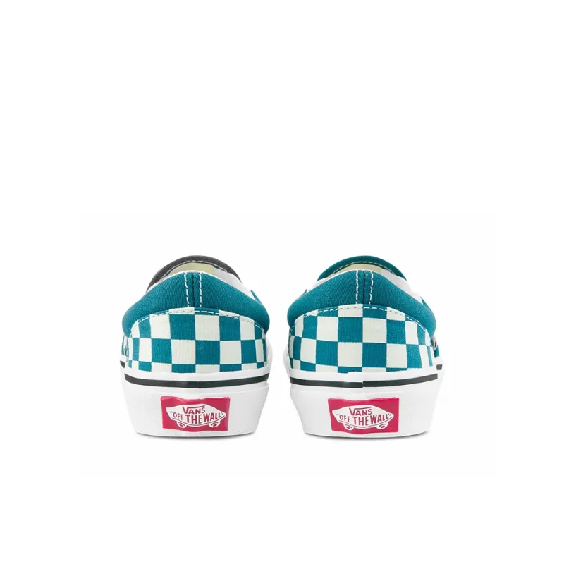 Vans Low Top Kids' Skateboarding Shoes White Green Checkerboard Children Aged 3 7 Years Old-4