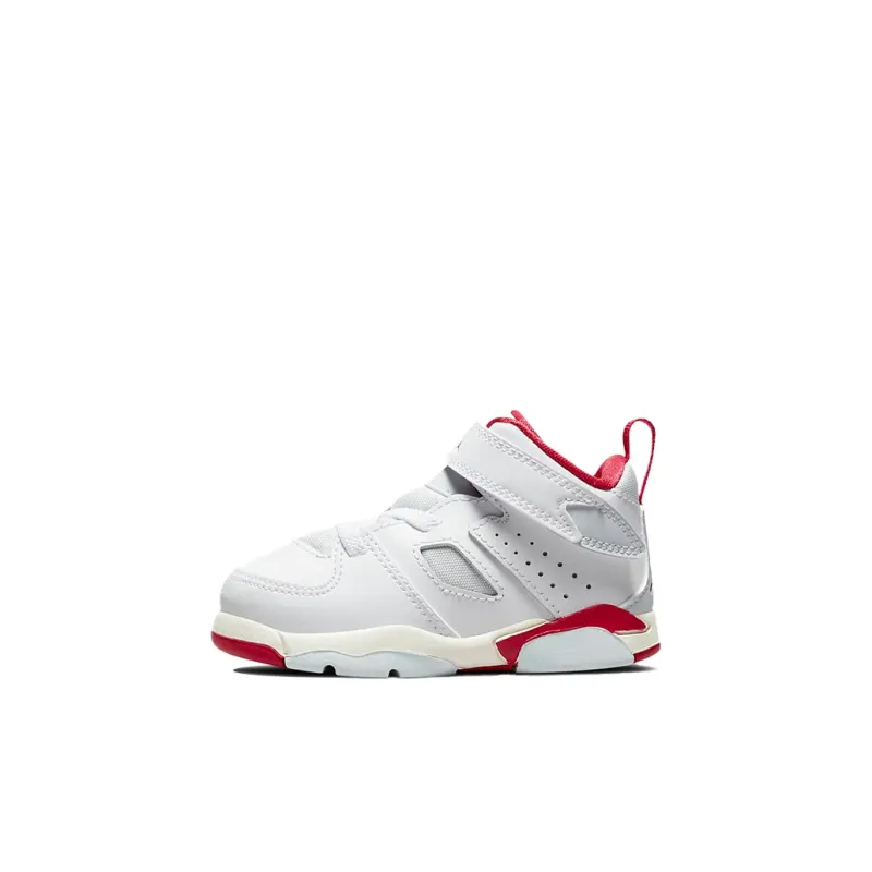 Jordan FLTCLB '91 Anti-Slip Wear-Resistant Mid-Top Vintage Basketball Shoes White Red Infant And Toddler-0